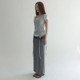 [Berio] Halter Neck Layered String Sleeveless Top - 4 Colors