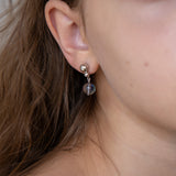 Grey moonstone drop earring