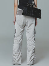 Satin Cargo Pants (Beige)
