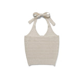 Summer knit halter top_natural ivory