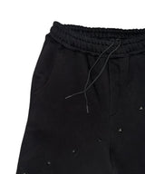 ダイアゴナルスタッドジップスウェットパンツ(ブラック)