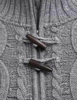 Morgan Toggle Cable Knit Zip-Up