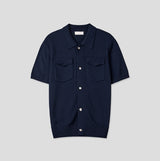 Base Two-Pocket Collared Short Sleeve Knit