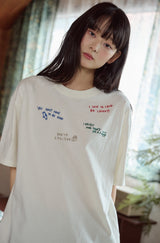 26SS★ Draw Stitch Embroidered Short Sleeve Tee
