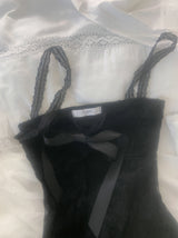 [only suzen] Temer lace ribbon dress (black)