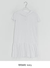 Vail Cap Sleeves Frill Shirring Layered Snap Hood One Piece