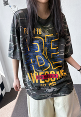 レニウム ミリタリー カモ レター パッチ ショートスリーブ Tシャツ 2カラー