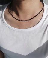 Men’s black beaded necklace_CLEF DROP DROP NEC
