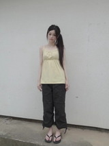 crop shirring pants