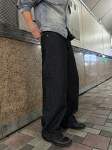 Leather Double Pocket Curved Pants