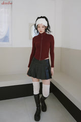 leather pleated pants mini skirt