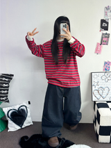 ステッチバルーンデニムパンツ 💙S-XL🖤