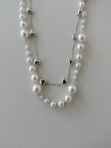 HEART WITH PEARL NECKLACE SET