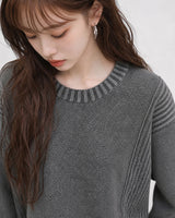 (UNISEX) Two-Tone Round Knit
