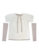 Back ribbon flare top / ivory