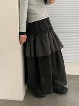 ハンディドフリルチェックバンディングロングスカート