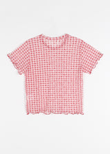 LACE CHECK TEE