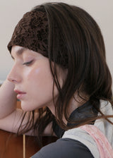 [shiwonderful x voor] Floral Lace Hair Band_Brown
