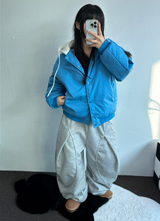 キディリング ポイント フロントプリーツ バルーンパンツ💙🩶🖤 - 3カラー