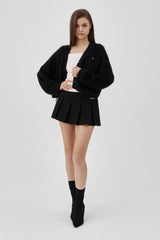Classic sugarplum hairy cardigan, Black