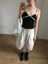 V-cut lace sleeveless (4color)