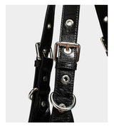 Y2K Stud Buckle Moto Hobo Shoulder Bag