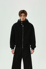 Dual Zip Hooded Sweatshirt Jacket
