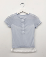 Tube layer Henley neck t-shirt (3color)
