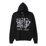 ラスレタリングプリントフーディドジップアップニットウェア (4 colors)