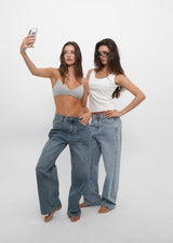 [B-DENIM] LOW VINTAGE STRAIGHT JEANS 052
