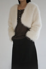 Crop fur jacket