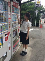 トクティ カットオフ ピンタック デニム バミューダ ショーツ