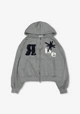 DO RIZE Patch Crop Hoody Zip-up
