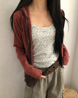 ルゲンパネルフラワースリーブレストップス
