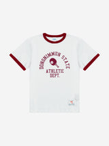 1/2 オーセンティックテーブルテニスクラブTシャツ (ホワイト/バーガンディー)