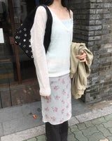 Mohair button V neck knit