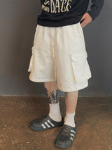 White Cargo Bermuda Pants