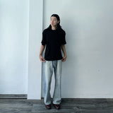 Bleached Wide-Leg Jeans