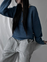basic V-neck knit (2color)
