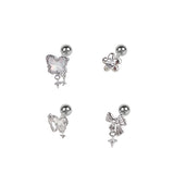 [SET] Aurora Butterfly Ribbon Piercing