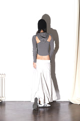 07 ZIP WASHED SKIRT IVORY