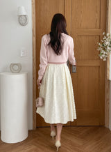 Lensi V-neck basic knit cardigan
