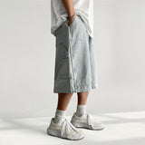 Kade waistband double denim Bermuda pants (3 colors)