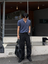 Summer slab embo black jeans