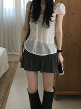Luca Shirring Mini Skirt (2 colors)
