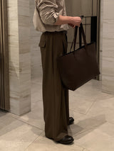 Look Mentless Formal Pintuck Back Banding Wide Slacks