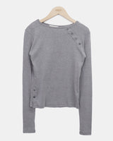 ルヒンアシンメトリーボタンロングスリーブTシャツ