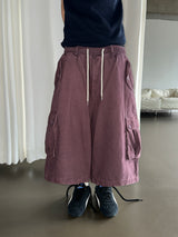 Reels Back Curve Pigment Balloon Bermuda Shorts 3color