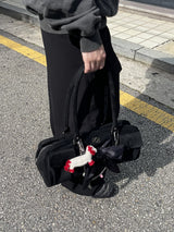 Bow Pottie Bag (Suede Black)