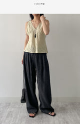 Hachi Shirred Strap Sleeveless Blouse